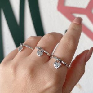 Anillo Corazón Colgante en Plata 925
