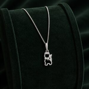 Dije Gatito Calado Collar Circonia