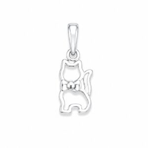 Dije Gatito Calado Collar Circonia