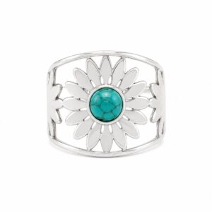 Anillo Flor con Turquesa