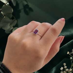 Anillo Rectangular Amatista