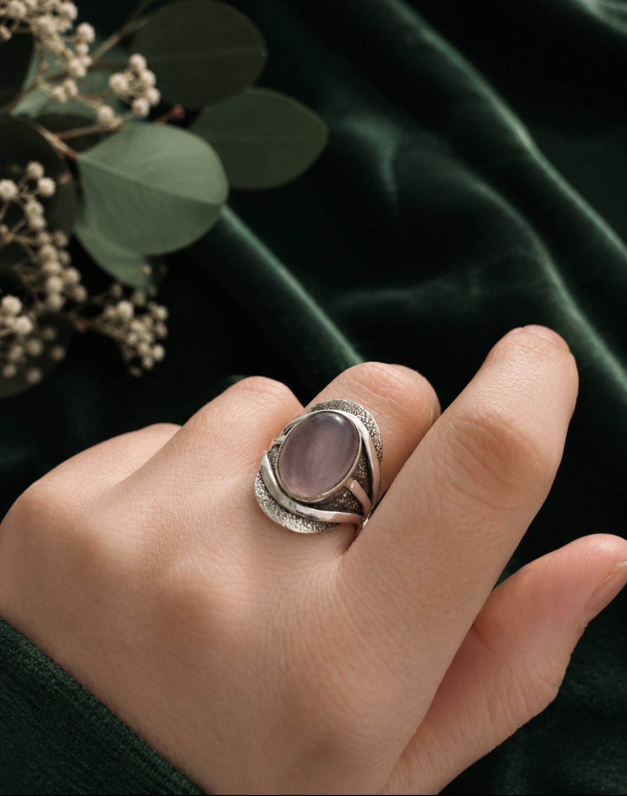 Anillo Cuarzo Rosa