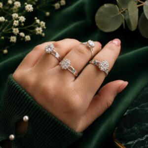 Anillo Halo Circonias
