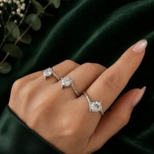Anillo Solitario Cruzado