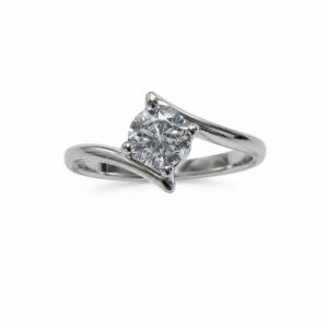 Anillo Solitario Cruzado