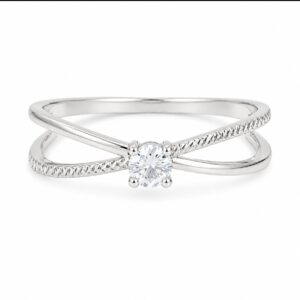 Anillo Solitario Cruzado