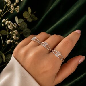 Anillo Solitario Rectangular