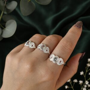 Anillo Corazones con Circonias