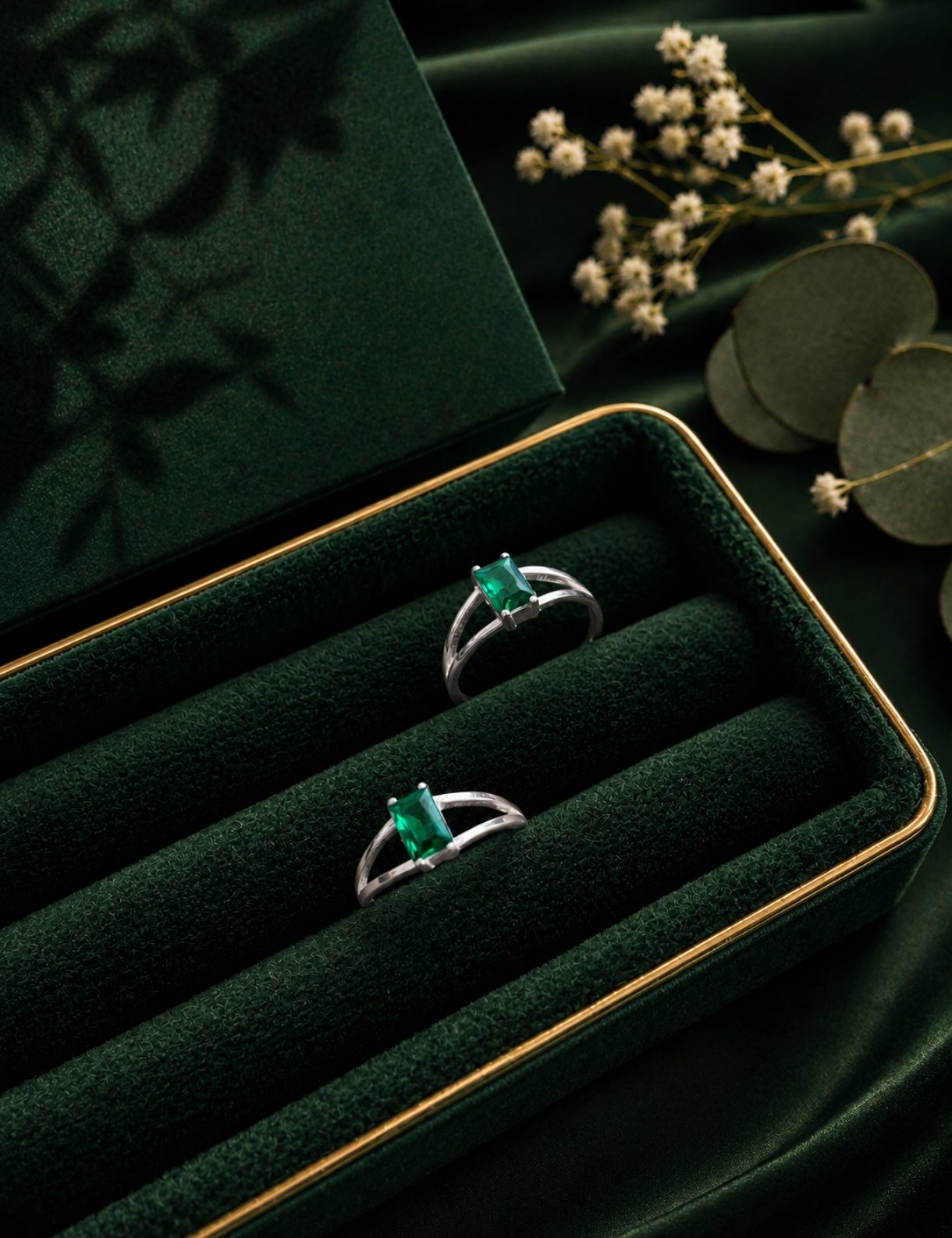 Anillo Circonia Verde Rectangular - Imagen 5