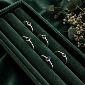 Anillo Gota Circonia Azul