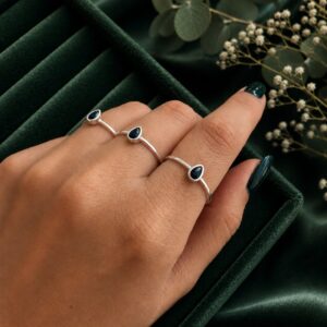 Anillo Gota Circonia Azul