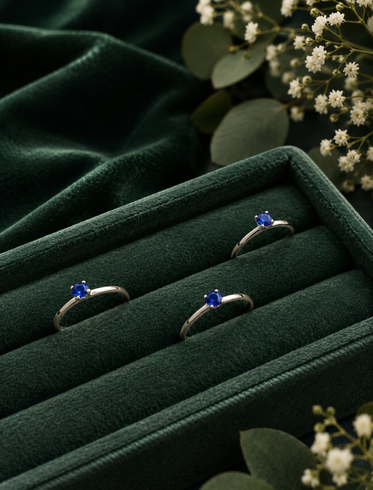 Anillo Solitario Circonia Azul - Imagen 3