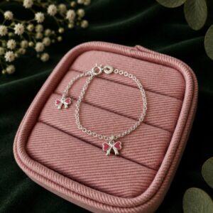 Pulsera Infantil Lazo Rosa