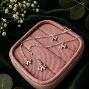 Pulsera Infantil Lazo Rosa