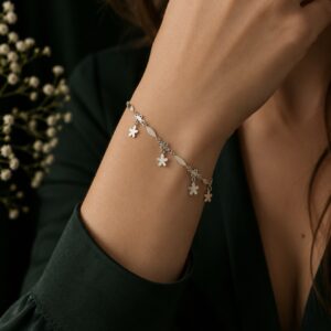 Pulsera Flores en Plata