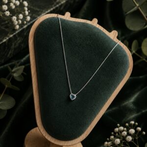 Cadena Corazón Circonia Celeste