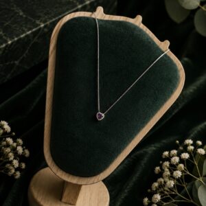 Cadena Corazón Circonia Violeta