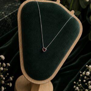 Cadena Corazón Circonia Roja